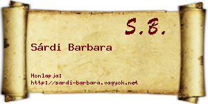 Sárdi Barbara névjegykártya